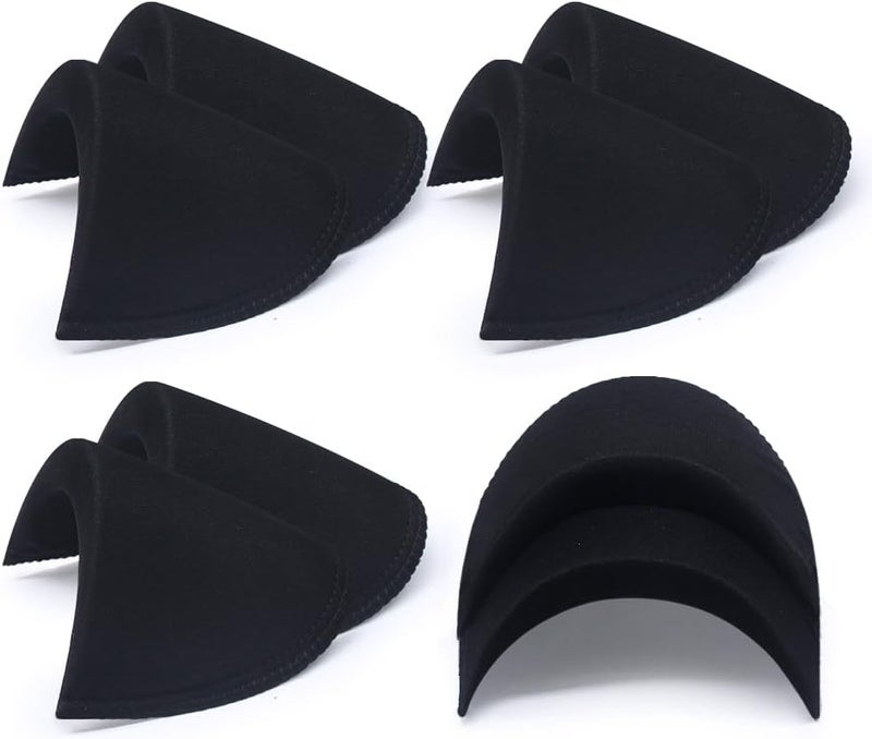 SEMINI 4 Pairs Black Covered Set-in Shoulder Pads Sewing Foam Pads for Blazer Suit Coat Jacket Clothes - Image 1